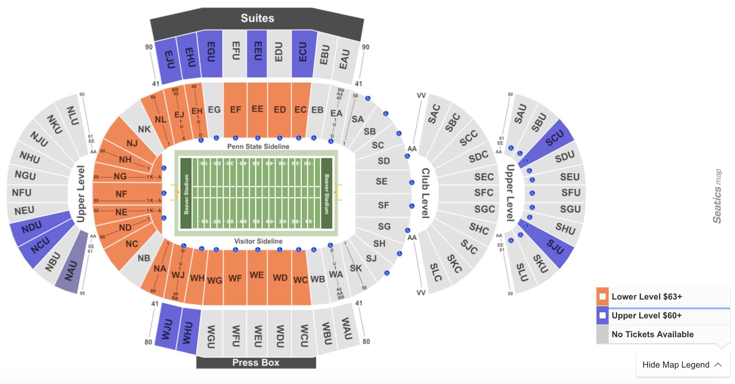 Beaver Stadium Seating Chart With Rows And Seat Numbers | Cabinets Matttroy